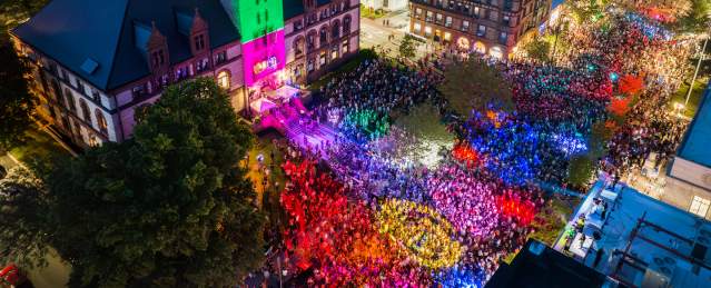Aerial view of the 2023 Cambridge Dance Party