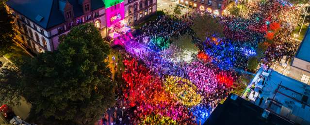 Aerial view of the 2023 Cambridge Dance Party