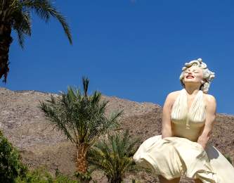 Palm Trees and Forever Marilyn Statue