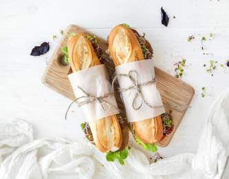 Sandwiches wrapped