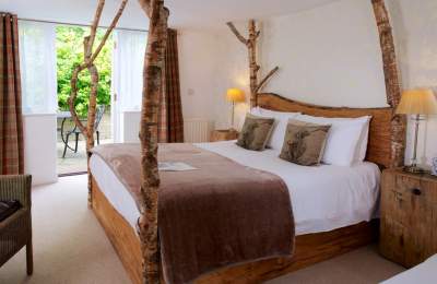 Bedroom at boutique hotel in the New Forest