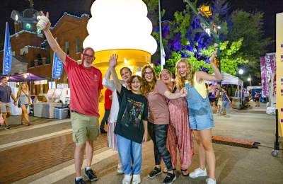 Family attending GrapeFest in Grapevine, Texas