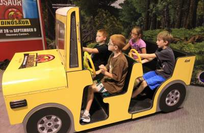 Vehicle activity in Be The Dinosaur Exhibit