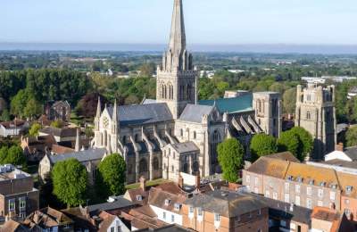 A rooftop view of Chichester Cathedral
