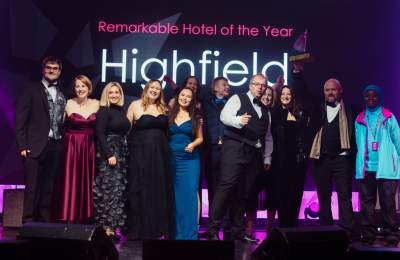 Highfield receiving a REYTA for hotel of the year