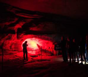 group touring inside a cave