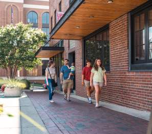 Family at Strawberry Alley Restaurant in downtown Clarksville