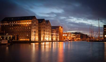 Gloucester Docks at night