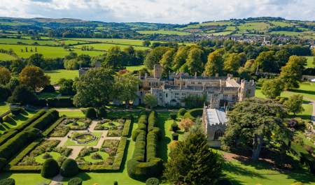Aerial view of Sudeley Castle & Gardens, Cheltenham