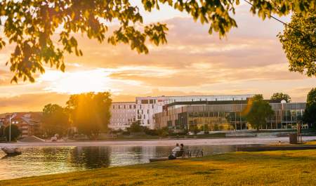 Solnedgang i Kristiansand sentrum