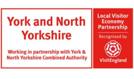 Local Visitor Economy Partnership badge recognising York and North Yorkshire, issued by VisitEngland and highlighting partnership with York and North Yorkshire Combined Authority