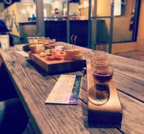 appetizers and a flight of meads