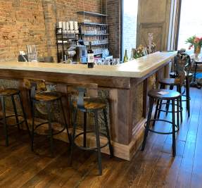 wine bar with stools
