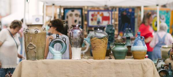 folk art festival pottery and vendors