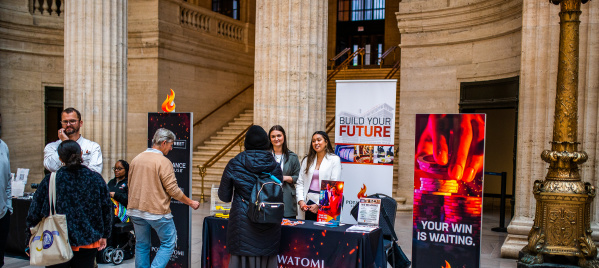 Potawatomi Casino | Hotel booth at Union Station for Wisconsin in Chicago Day