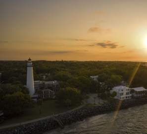 St. Simons Island lighthouse at sunset
