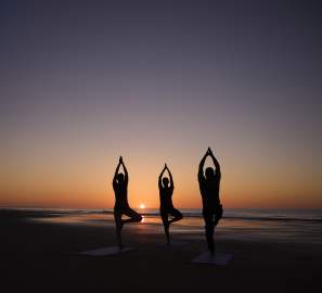 Yoga on the beach in the Golden Isles