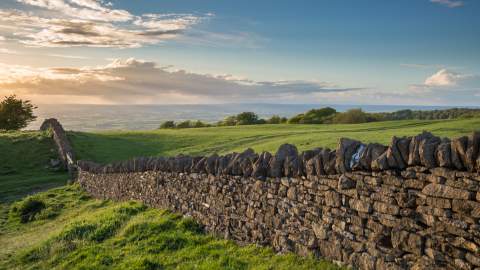 Cotswold stone wall on the Cotswold Way