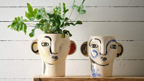 Emily Gibbard head vases at New Brewery Arts