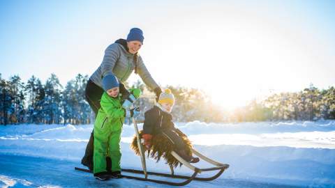 Vinter langs Haldenkanalen - Sparkstøtting