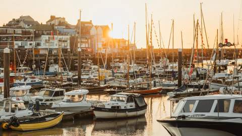 Bridlington harbour at sunrise