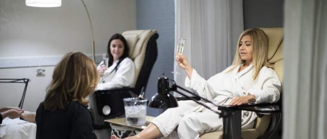 Getting foot massages at Stone Creek Club & Spas in Covington