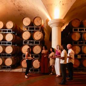 Barrel Room Tour at King Estate