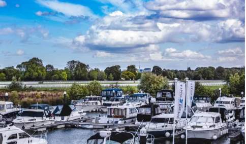View of Tingdene Marine Racourse Marina on a cloudy day.
