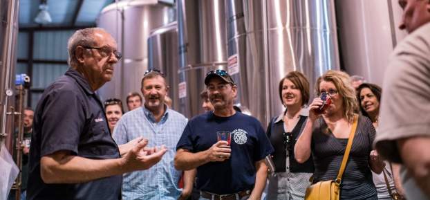 Floyd Knott conducts a tour of the brewing operations at Bayou Teche Brewing in Arnaudville, La., on Saturday, March 5, 2016
