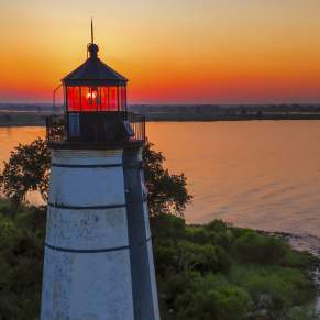 Madisonville Lighthouse at Sunset