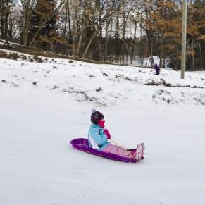 Sledding at Standing Rocks