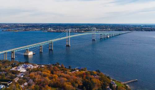 Fall Newport Bridge from Jamestown