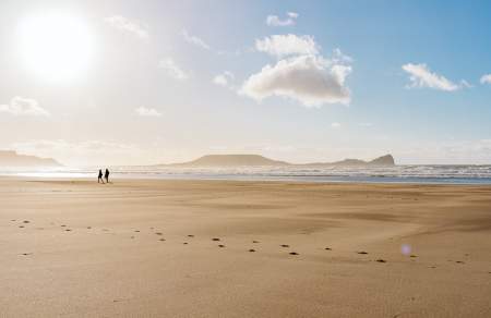 Rhossili beach in winter