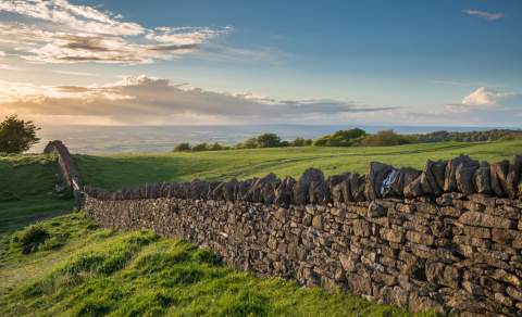 Cotswold stone wall on the Cotswold Way