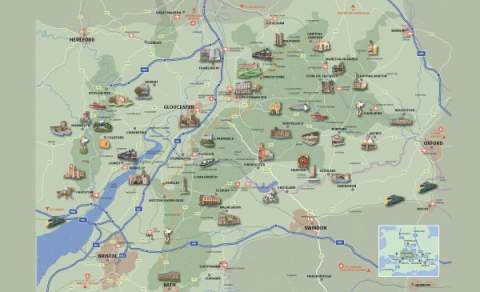 An illustrated map of the Cotswolds created for the travel trade