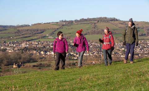 Winter walkers near Winchcombe