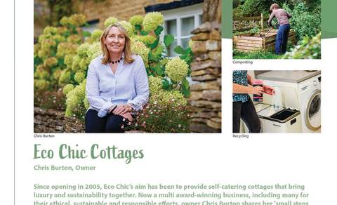 The cover of Eco Chic Cottages Sustainability Champions case study