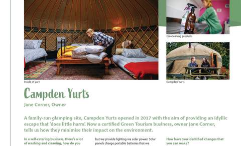 The cover of Campden Yurts Sustainability Champions case study