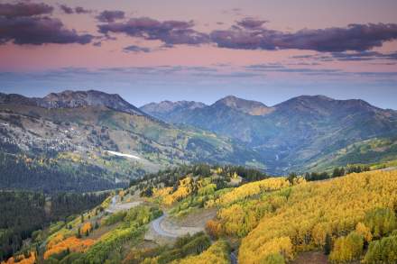 Scenic view of Guardsman Pass in autumn