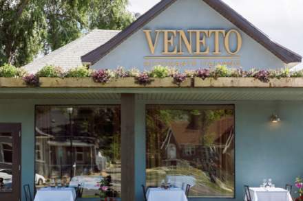 Exterior of Veneto Ristorante in spring