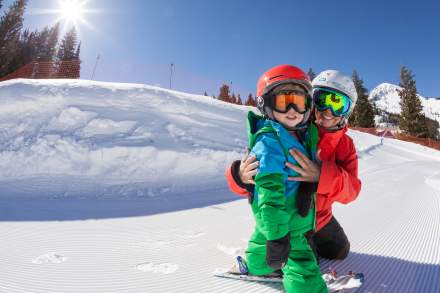 Kids at ski school at Brighton Resort