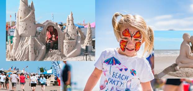 A collage of photos from the Texas SandFest event