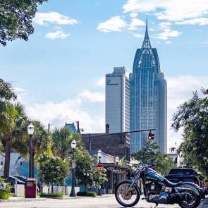 Dauphin Street Skyline In Mobile, AL