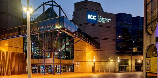 ICC exterior at dusk
