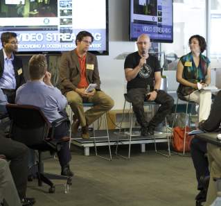 Joshua Baer speaking at Capital Factory in Austin Texas