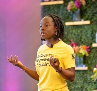 Mikaila Ulmer of Me and The Bees Lemonade speaking at Visit Austin event