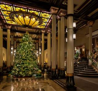 Christmas Tree insider The Driskill in Austin Texas