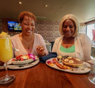 Enjoying brunch at the DoubleTree by Hilton hotel.