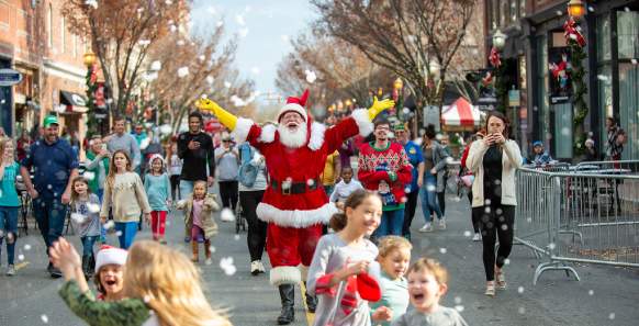 Santa Spreading Joy at ChristmasVille in Rock Hill