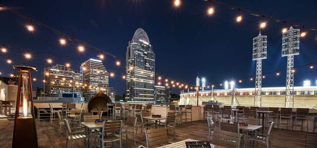 rooftop dining downtown Cincinnati skyline